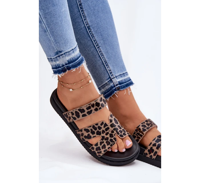 Klapki Damskie Z Rzepem Vinceza 17401 Panterka