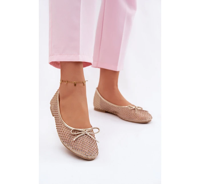 baleríny s ozdobou  Zlaté model 22099980 - VINCEZA
