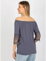 Dámska blúzka LK BZ 506188.32X grafit - FPrice Dámska blúzka LK BZ 506188.32X grafit - FPrice