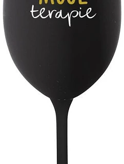MY THERAPY - čierny pohár na víno 350 ml