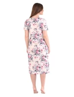 Dámska nočná košeľa 351/024 béžová s kvetmi - Karol