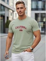 Tshirt męski bawełniany z nadrukiem California zielony model 22316124 - FashionStreet Tshirt męski bawełniany z nadrukiem California zielony model 22316124 - FashionStreet