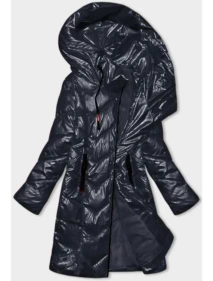 Dámska metalická zimná bunda Rosse Line Navy Blue (7227)