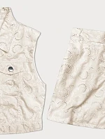 Letný set vesta a krátke šortky béžová (72018)