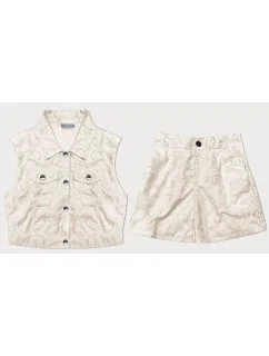 Béžový letný set - vesta a krátke šortky (72018)
