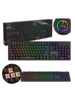 MECHANICKÁ KLÁVESNICA SAVIO STYX OUTEMU HNEDÁ HOT SWAP RGB