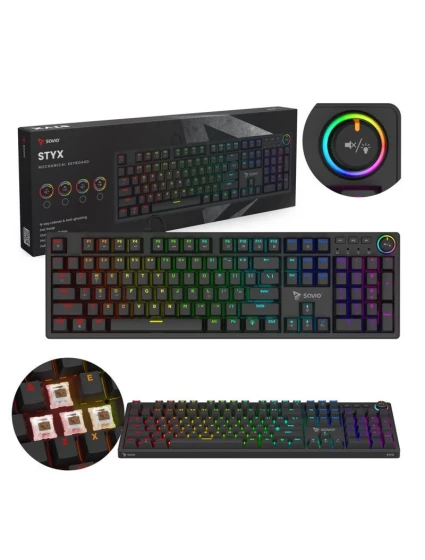 MECHANICKÁ KLÁVESNICA SAVIO STYX OUTEMU HNEDÁ HOT SWAP RGB MECHANICKÁ KLÁVESNICA SAVIO STYX OUTEMU HNEDÁ HOT SWAP RGB
