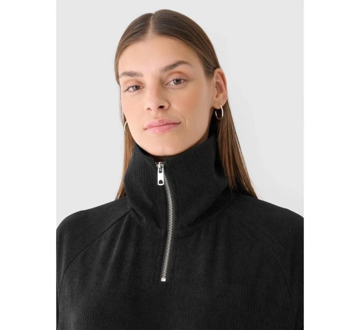 Dámska velúrová mikina 4F 4FRAW24TSWSF2054-20S bez kapucne