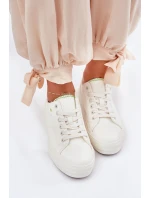 Trampki Damskie Na Platformie Z Eko Skóry Big Star RR274A295 Białe