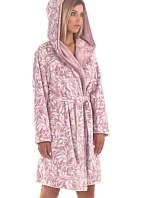 Dámsky krátky župan s kapucňou Flora 4856 4303 Light Purple with White - Vestis