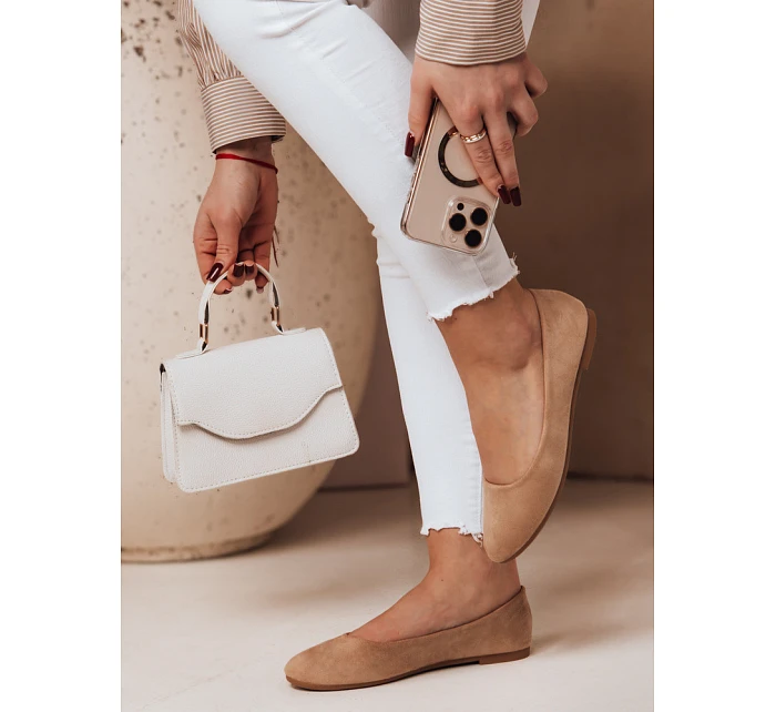 Dámske semišové baleríny ZY0672 hnedé - Seastar