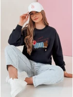 Dámská oversize mikina s výšivkou tmavě modrá Dstreet model 21989119 - FashionStreet