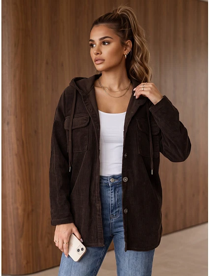 Kurtka damska oversize z kapturem model 22371853 - FashionStreet Kurtka damska oversize z kapturem model 22371853 - FashionStreet