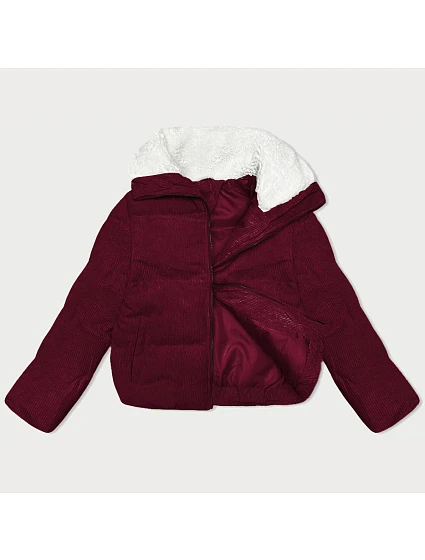 Dámska manšestrová bunda J Style Burgundy (5M3230-1)