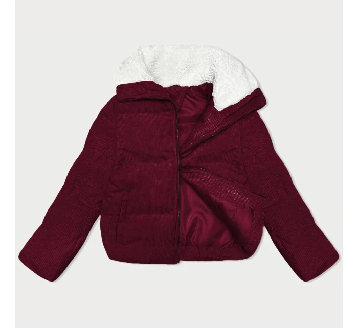 Dámská bunda ve vínové bordó barvě s vysokým stojáčkem model 21461529 - J.STYLE Dámská bunda ve vínové bordó barvě s vysokým stojáčkem model 21461529 - J.STYLE