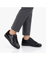 Dámské černé kožené polobotky na zip model 22068866 - Potocki