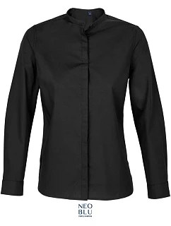 NEOBLU Bart Women Popelínová blúzka s dlhými rukávmi 24.3787 deep black