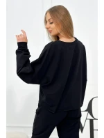 Set 2dielna mikina + nohavice Čierna