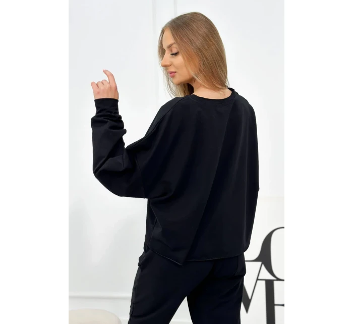 Set 2dielna mikina + nohavice Čierna