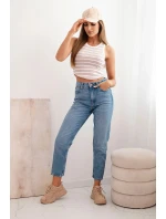 Dámska bavlnená pruhovaná blúzka bez rukávov tmavoružová Dámska bavlnená pruhovaná blúzka bez rukávov tmavoružová