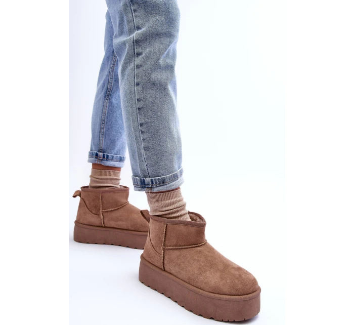 Kůže Sněhové Boty Na Platformě Tmavě Hnědé model 21630216 - Boto Kůže Sněhové Boty Na Platformě Tmavě Hnědé model 21630216 - Boto