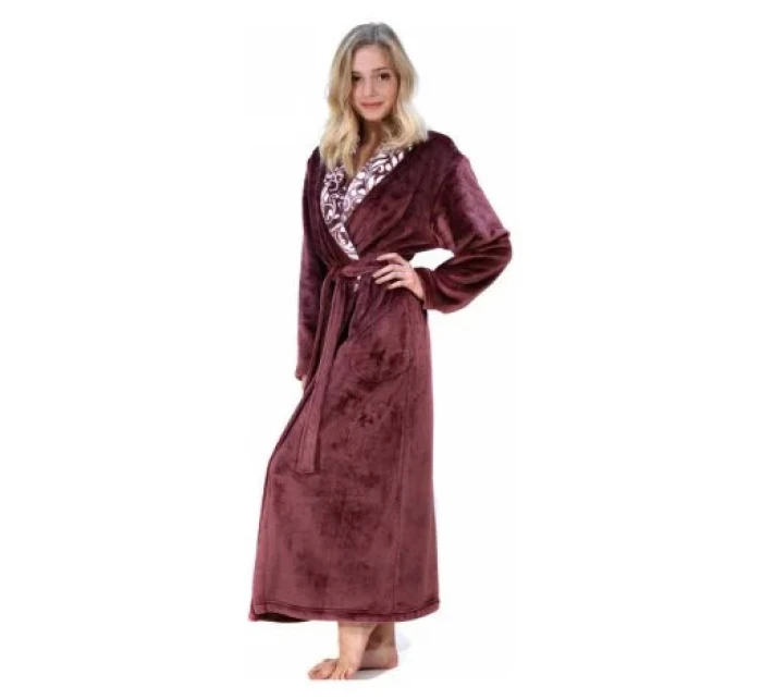 Dámský župan s kapucí dlouhý Flora   model 18124461 - Vestis