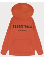 Hrubší oranžová dámská klokaní mikina model 19742922 - MADE IN ITALY Hrubší oranžová dámská klokaní mikina model 19742922 - MADE IN ITALY