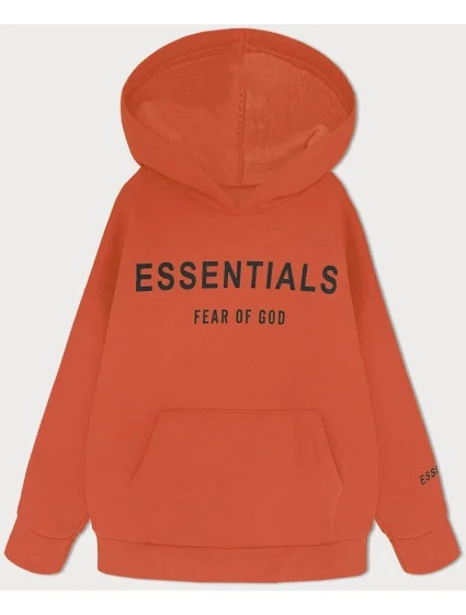 Hrubší oranžová dámská klokaní mikina model 19742922 - MADE IN ITALY Hrubší oranžová dámská klokaní mikina model 19742922 - MADE IN ITALY