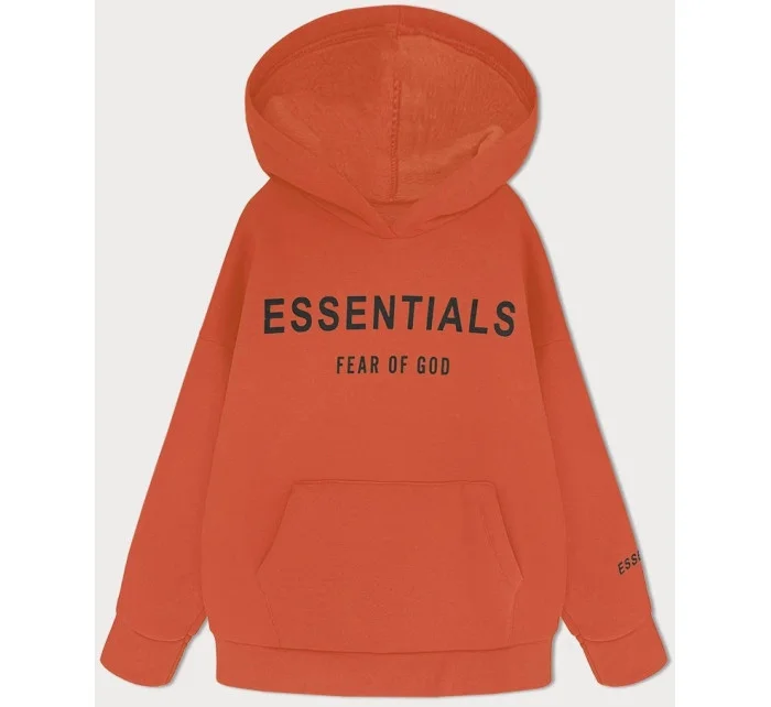 Hrubší oranžová dámská klokaní mikina model 19742922 - MADE IN ITALY Hrubší oranžová dámská klokaní mikina model 19742922 - MADE IN ITALY