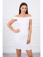 Španielske šaty s volánikmi biele