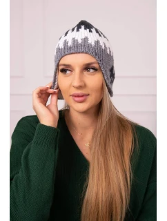 Dámska čiapka Nikol K405 graphite+white+dark grey