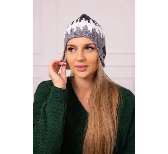 Dámska čiapka Nikol K405 graphite+white+dark grey