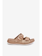 Dámské Pantofle S Přezkou A Zipem Béžové model 21702174 - Inblu