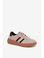 Zamszowe Sneakersy Damskie Na Platformie Beżowe Elivienne Zamszowe Sneakersy Damskie Na Platformie Beżowe Elivienne