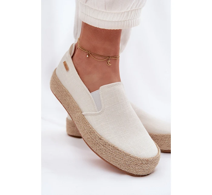Dámské espadrilky na platformě Big Star TT274090 Ecru
