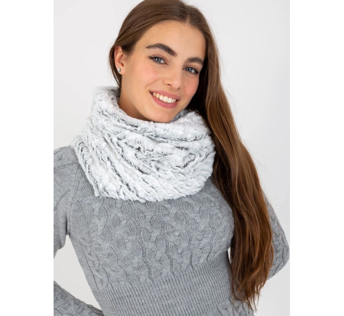 Tunelová šála AT KM model 21370637 bílá a černá - FPrice