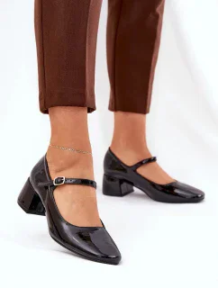 Dámske lodičky na podpätku 77-554 Black - C.M Paris