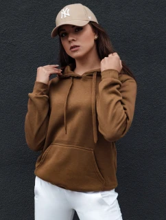 Dámská mikina BASIC s kapucí hnědá Dstreet model 21978597 - FashionStreet