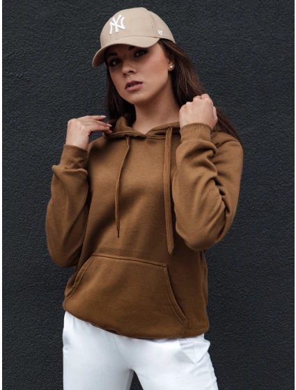 Dámská mikina BASIC s kapucí hnědá Dstreet model 21978597 - FashionStreet