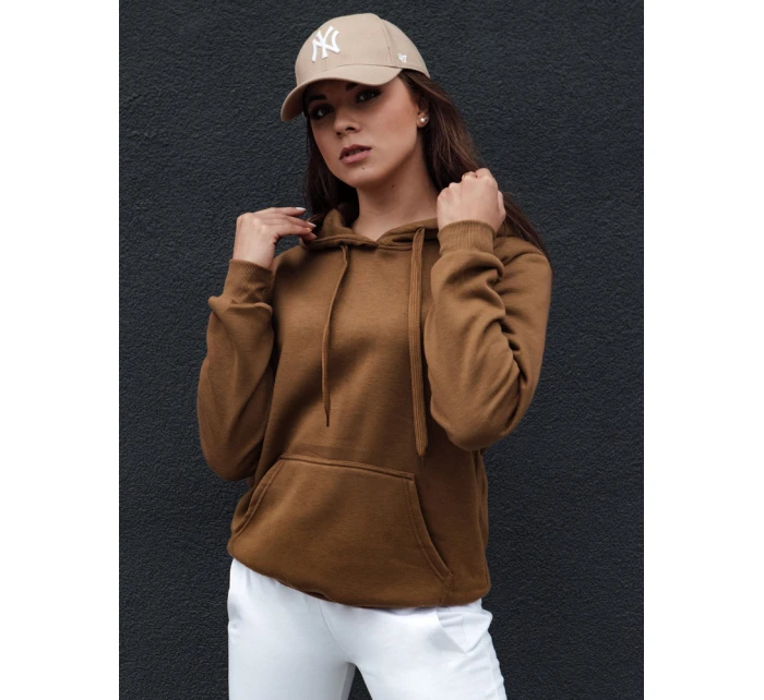 Dámská mikina BASIC s kapucí hnědá Dstreet model 21978597 - FashionStreet