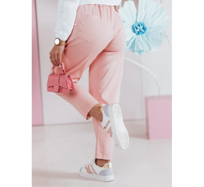 Dámske ležérne nohavice s opaskom SOFELIA svetlo ružová FashionStreet UY2508