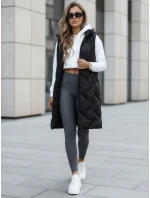 Dámská dlouhá prošívaná vesta s kapucí černá Dstreet model 21991318 - FashionStreet Dámská dlouhá prošívaná vesta s kapucí černá Dstreet model 21991318 - FashionStreet