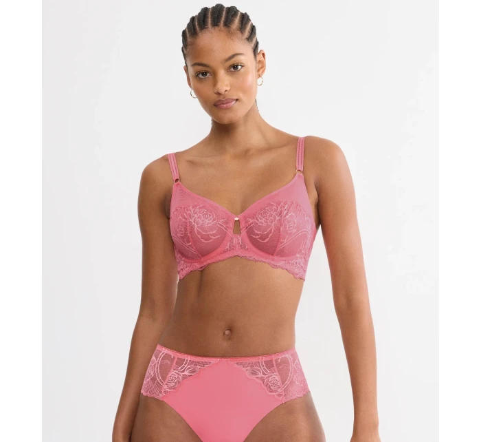 Dámska podprsenka Wild Peony Florale Bra W01 - RED - ružová 3880 - TRIUMPH