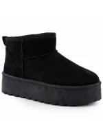 Dámske semišové snehové topánky čierne Potocki 16322