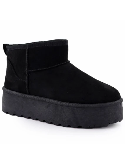 Dámske semišové snehové topánky čierne Potocki 16322