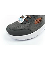 Detská športová obuv Skechers Bounder na suchý zips, ľahká, módna, sivá