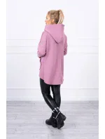 Zateplená mikina s prodlouženými zády a kapsami tmavě růžová Zateplená mikina s prodlouženými zády a kapsami tmavě růžová