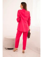 Elegantná súprava saka a nohavíc v ružovej farbe