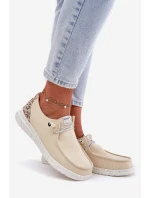 Lehké Dámské Polobotky Béžové model 21694797 - VINCEZA Lehké Dámské Polobotky Béžové model 21694797 - VINCEZA