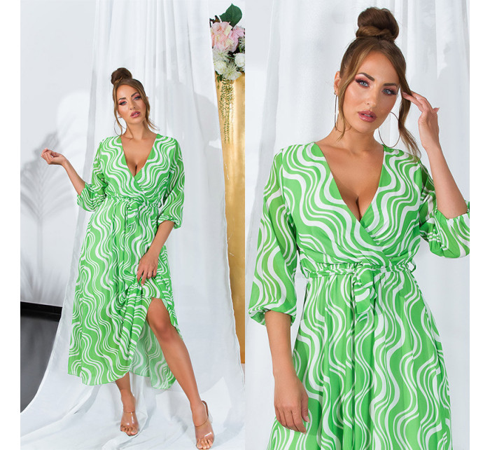 Sexy Koucla Maxidress with Print and belt to tie